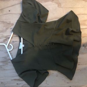 Olive green button up.